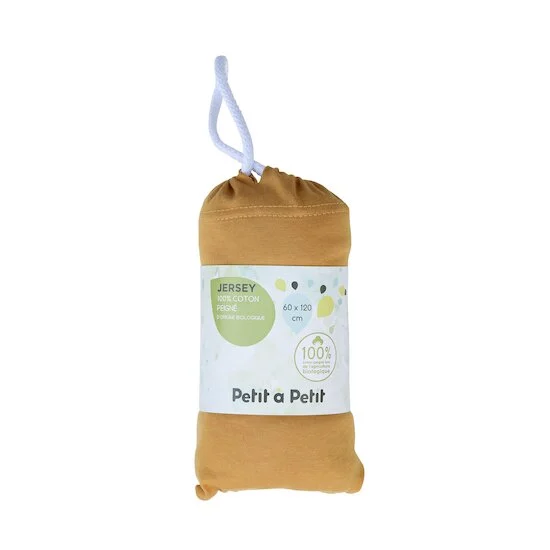 Drap housse en jersey bio   Moutarde        60 x 120 cm   de               Petit à petit
