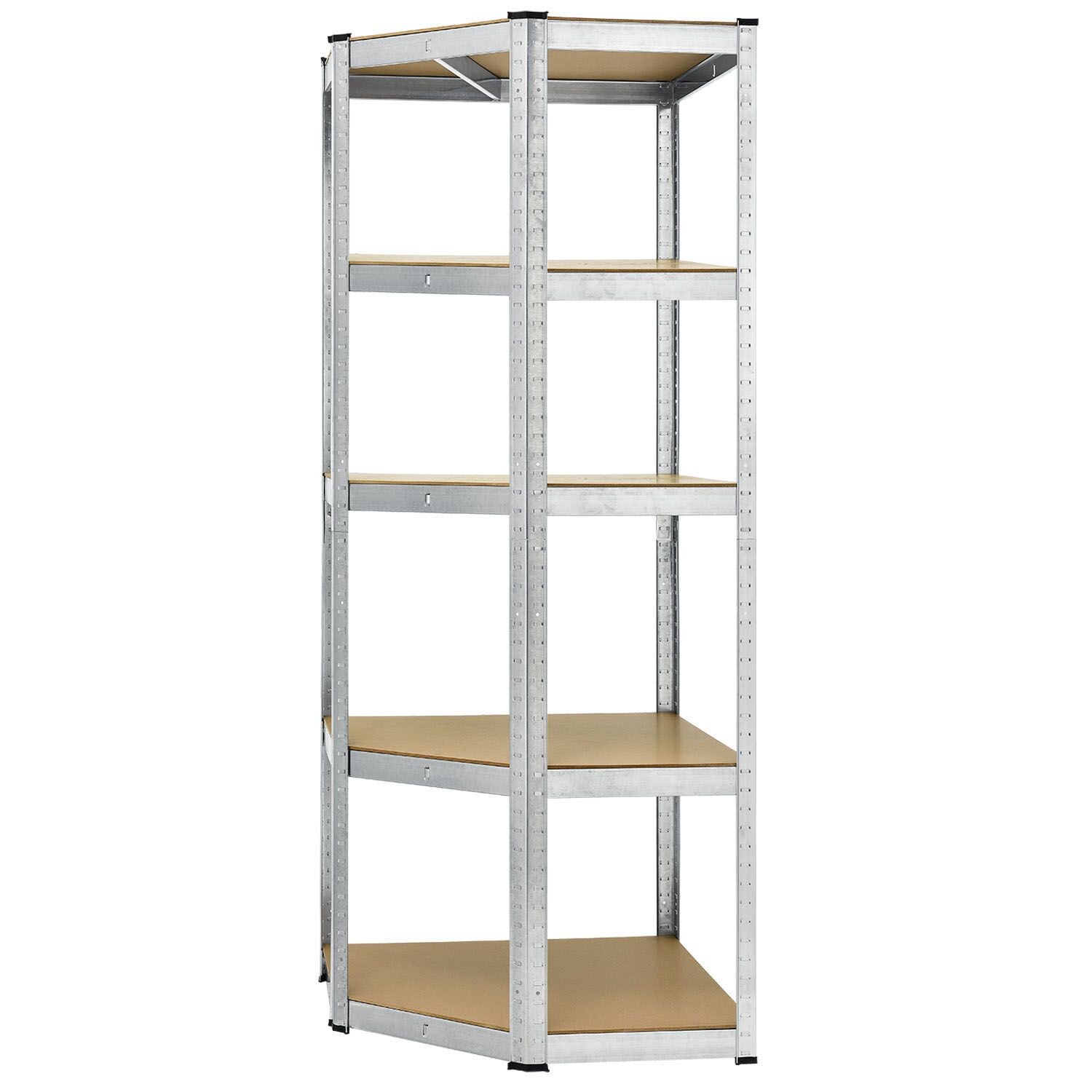 Juskys Lageregal Corner Basic 180 x 70 x 40-70 cm | 875 kg | 5 Böden | Schwerlastregal Metall