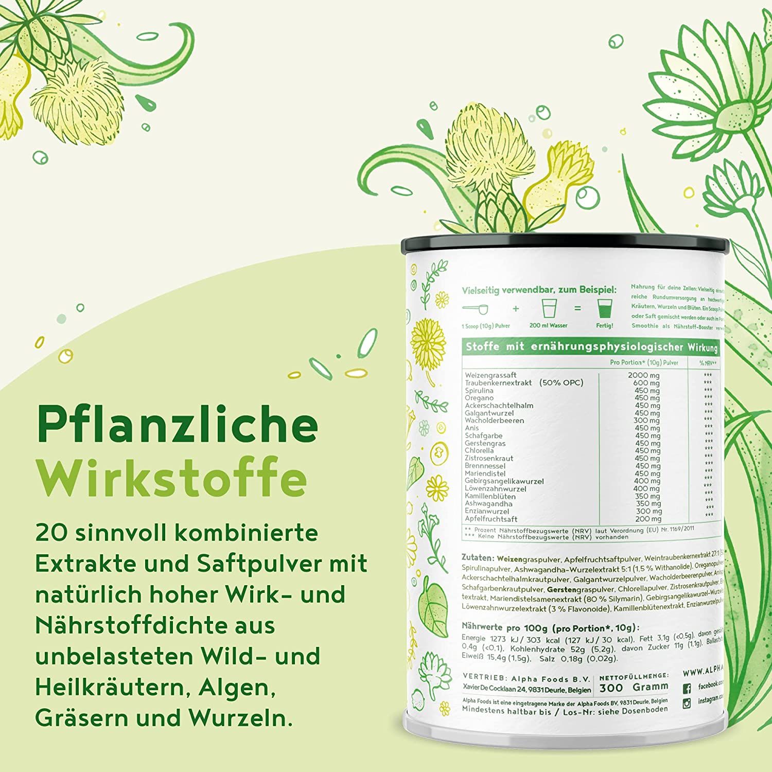 Wilde Kräuter, Nährstoffreiches Phyto-Elixier mit Heilkräutern