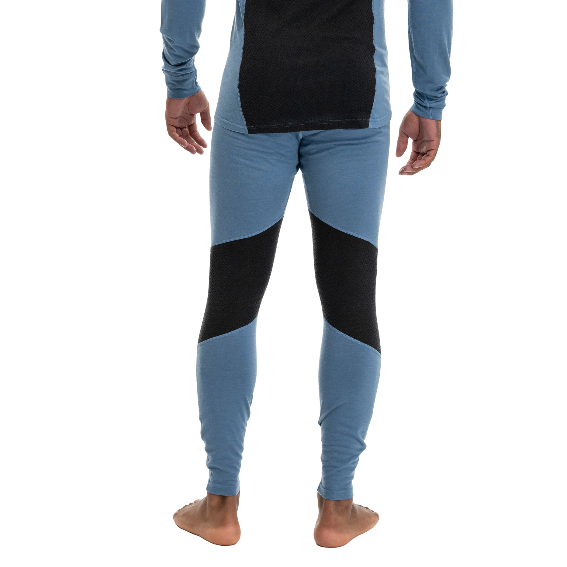 Inner:Pure Merino Tights Men Elemental Blue / Dark Shadow Grey