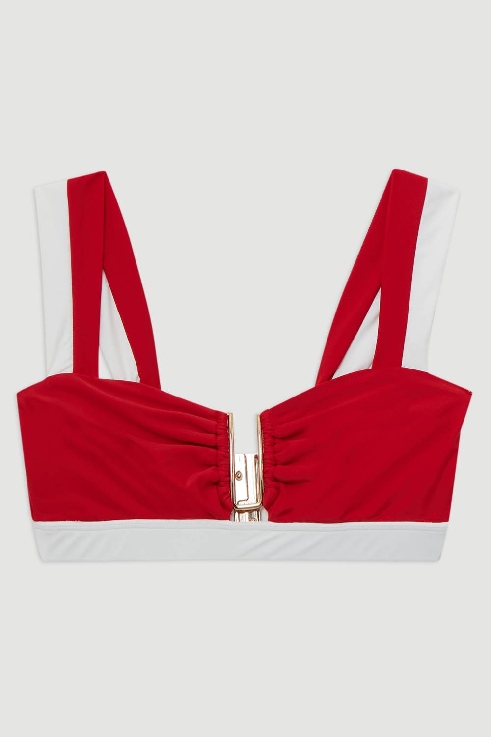 KarenMillen Top de bikini à empiècements blocs de couleurs et ourlé