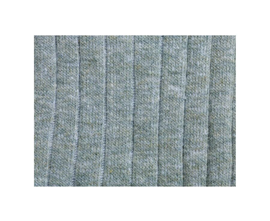 Chaussettes homme coton lin avec côtes Vert Sauge