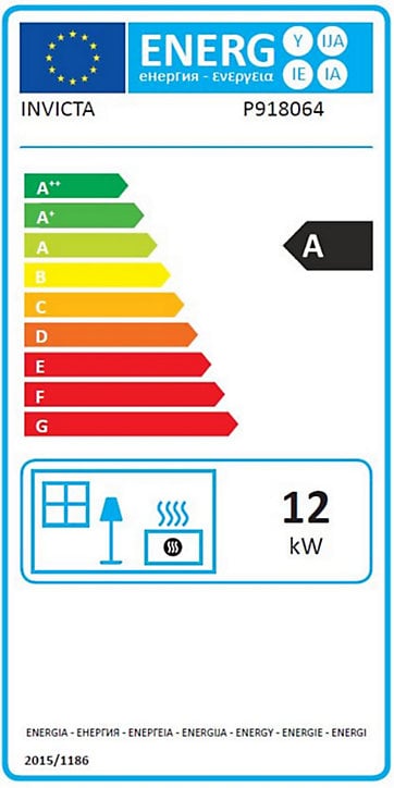 Poêle à bois en fonte Invicta Mandor 12kW 145m²