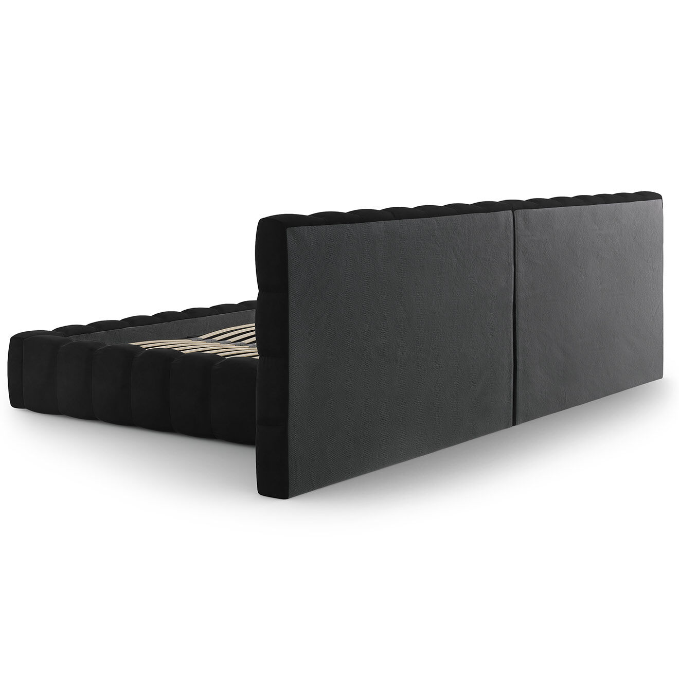 Cosmopolitan Design Lit avec coffre de rangement Bali Velours noir - 200x200 cm