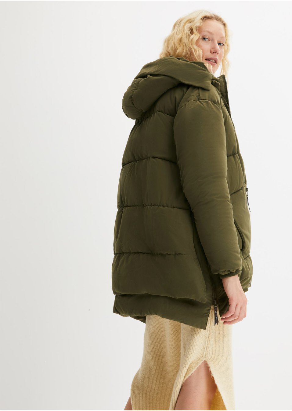 Veste d'hiver oversized avec capuche en polyester recyclé