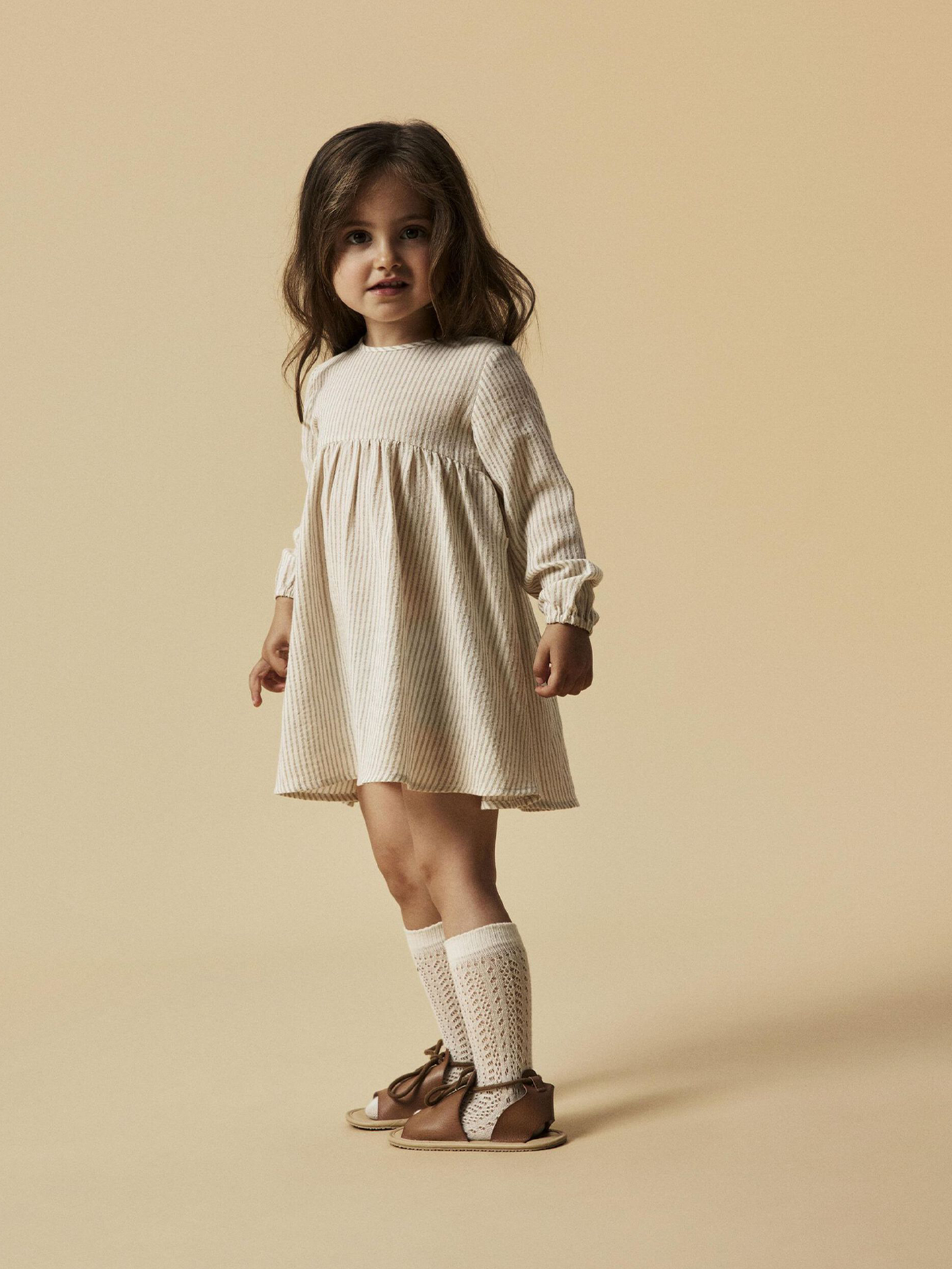 Lino Long Sleeve Loose Dress