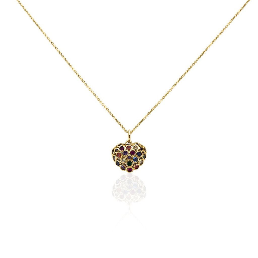 Collier Ikaia Plaqué Or Jaune Spinelle Oxyde De Zirconium