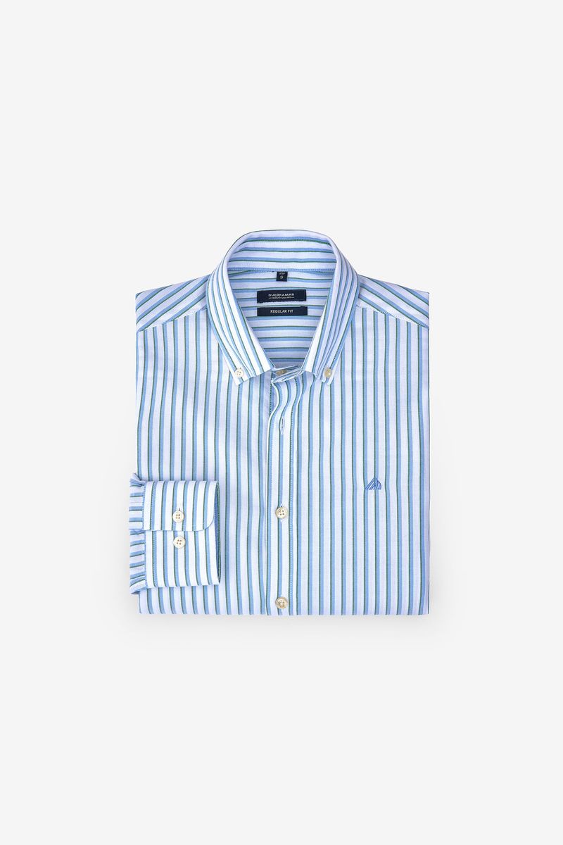 CAMISA OXFORD COM RISCAS