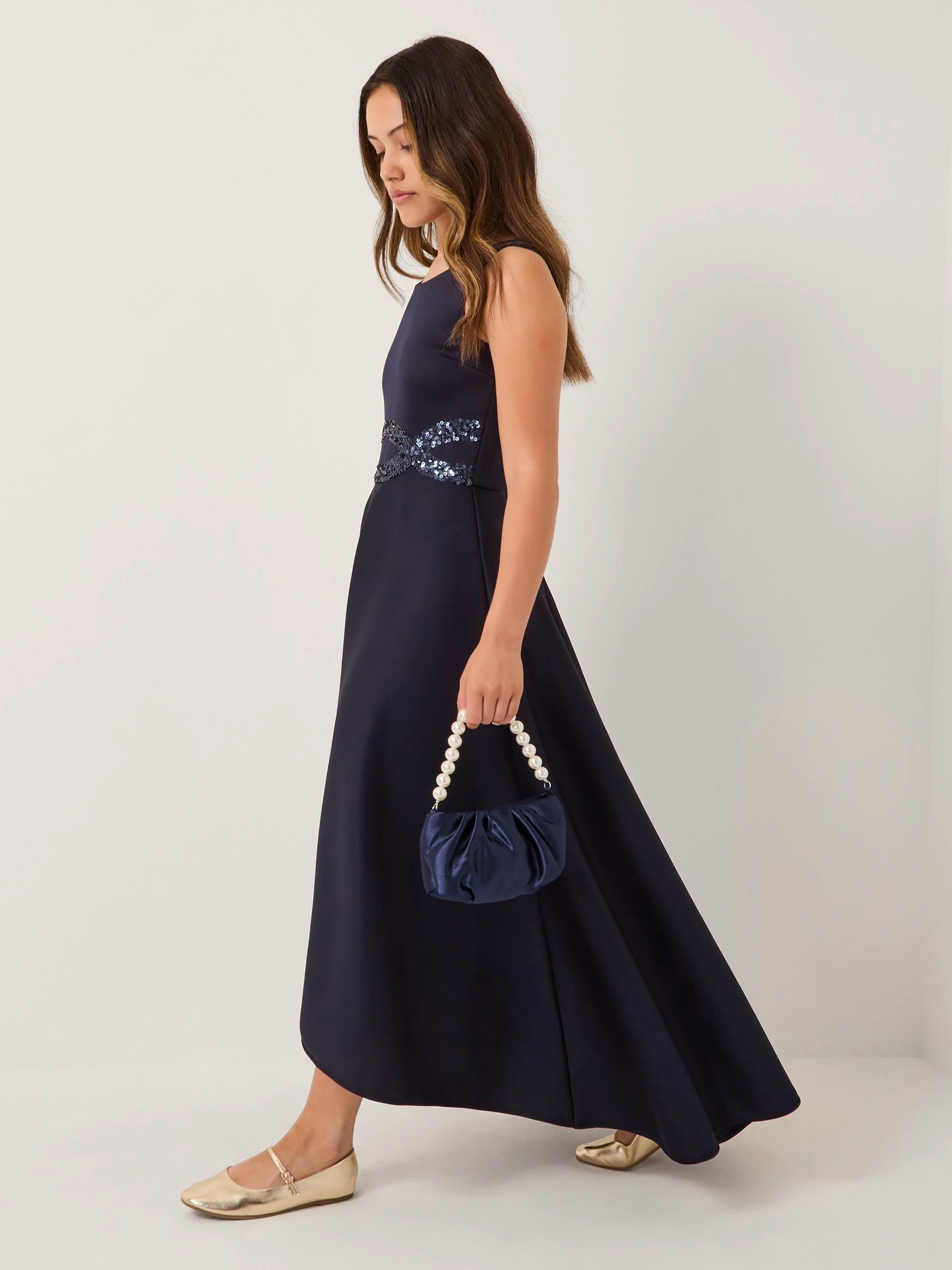 Blauw - Monsoon Sleeveless Sequin Prom Dress