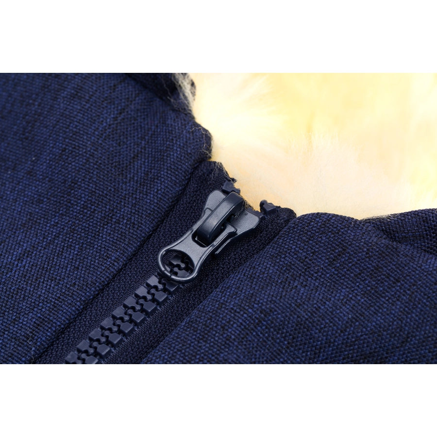fillikid Winterfußsack Pamir für Babyschale Echtfell Blau Melange