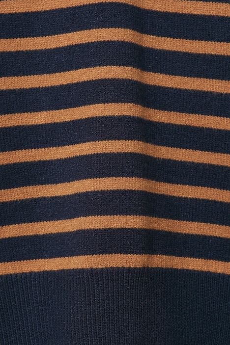 Pullover, oversized, Ringel, Polokragen, Langarm