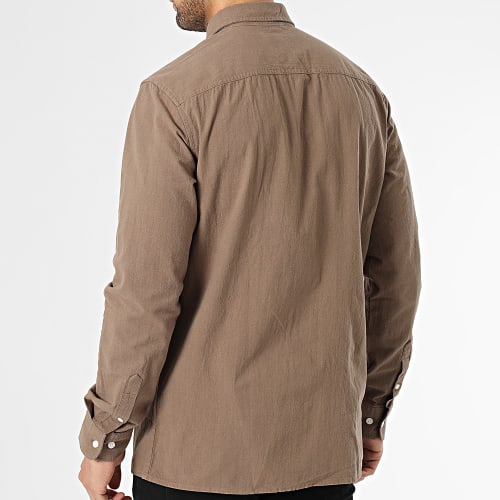 Chemise Manches Longues Life Regular Marron