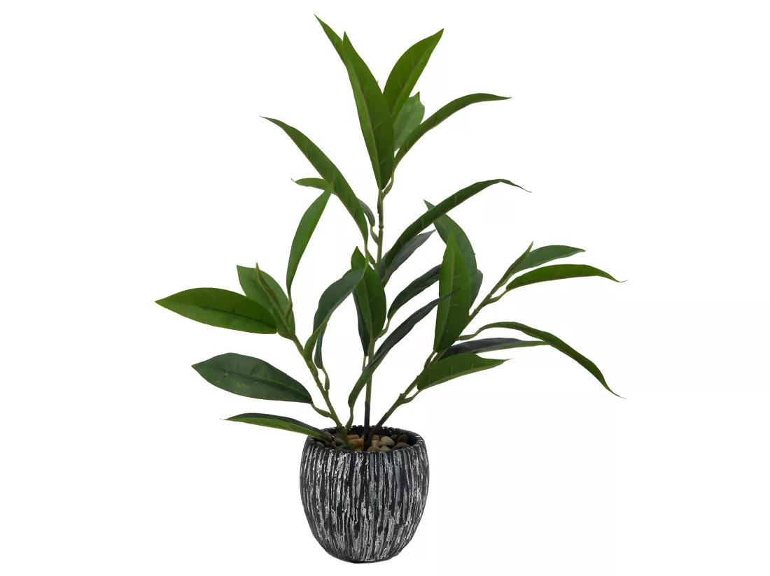 Plante artificielle avec pot et tiges fines Hauteur +/- 38 cm - PEI