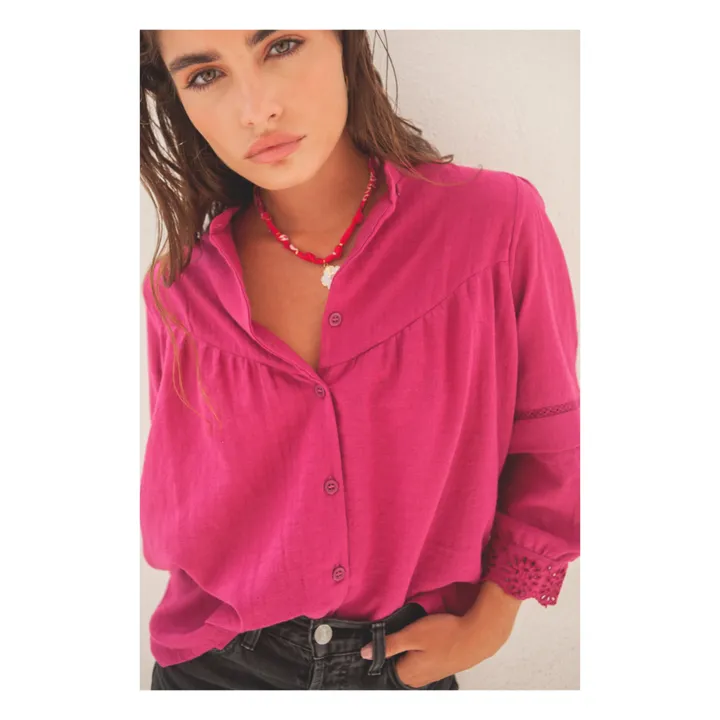 Marlot Paris Blouse Gaze de Coton Romane - Collection Femme | Rose Berry