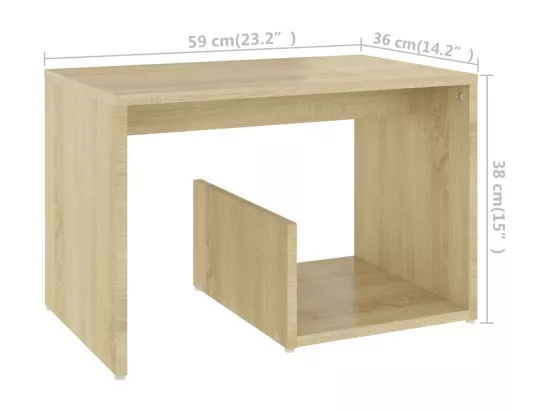 Table d'appoint Chêne sonoma 59x36x38 cm Aggloméré