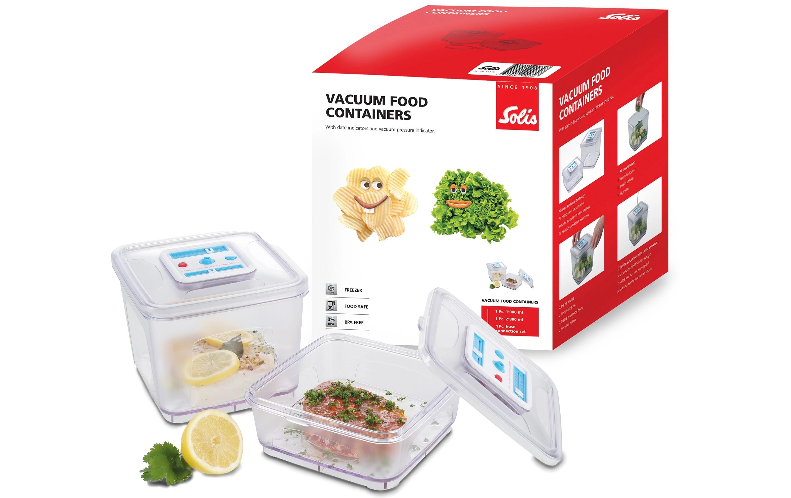 Vakuumier-Behälter Set à 2 StückZweier Set quadratischer Vakuumierbehälter für Lebensmittelaufbewahrung