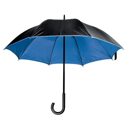 Macma Luxuriöser Regenschirm mit doppelter Bespannung, schwarz-blau