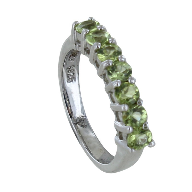Bague Argent Rhodié Alliance Peridot