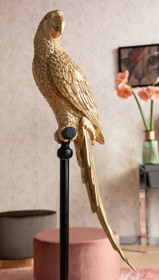 KARE DESIGN Dekofigur PARROT 116 cm Kunststoff goldfarbig