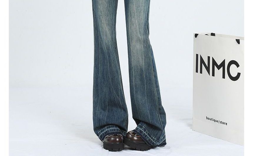 Denimot - Lage taille gewassen flared jeans