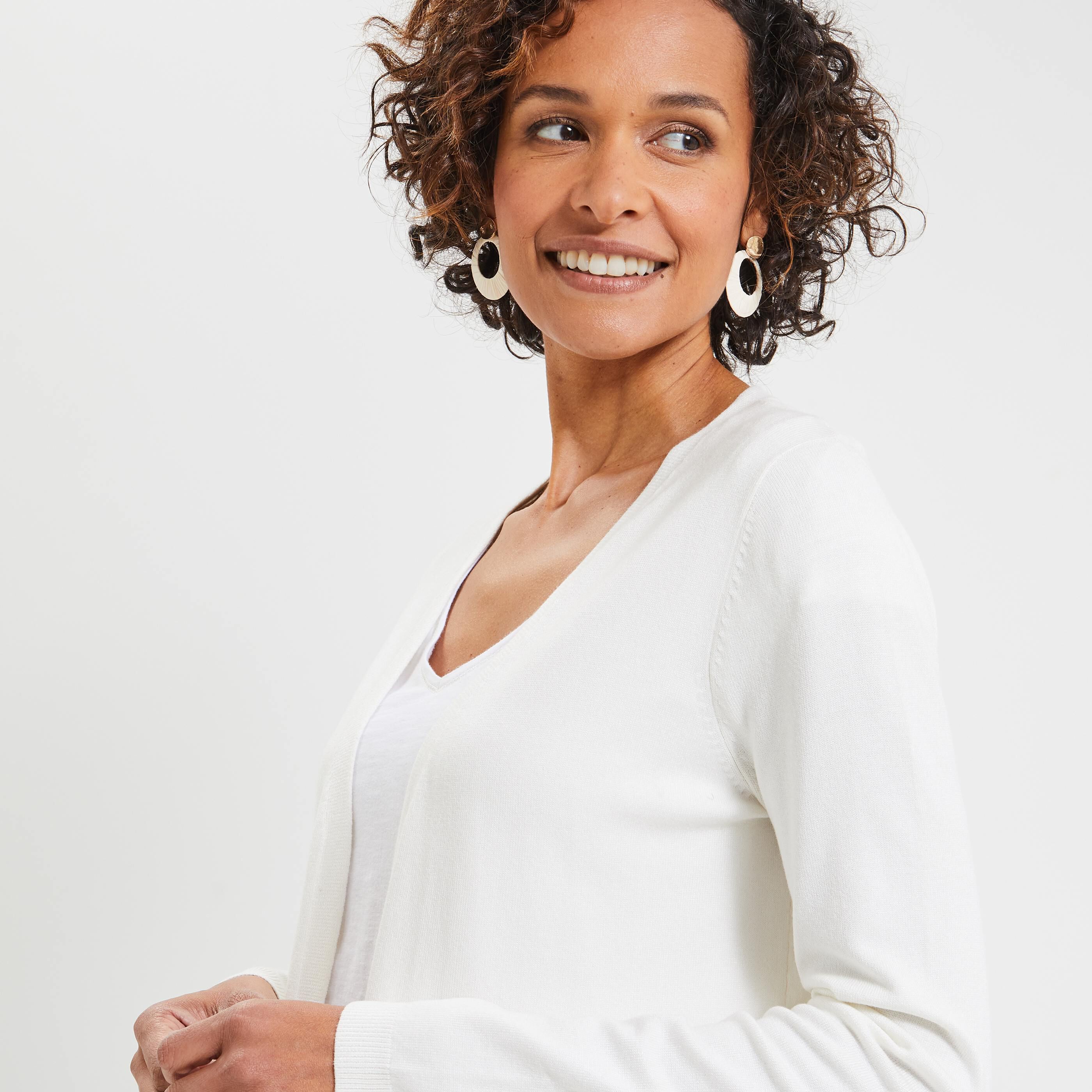 Gilet mi long femme - BLANC