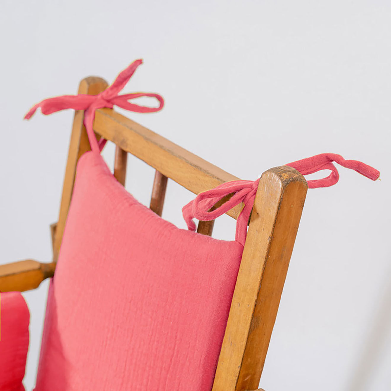 Papate Coussin de Chaise Haute en Coton Bio fraise - 31x16x27 cm