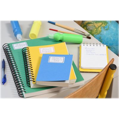 Avery - 20 Étiquettes scolaires blanches lignées bleu - 36 x 56 mm