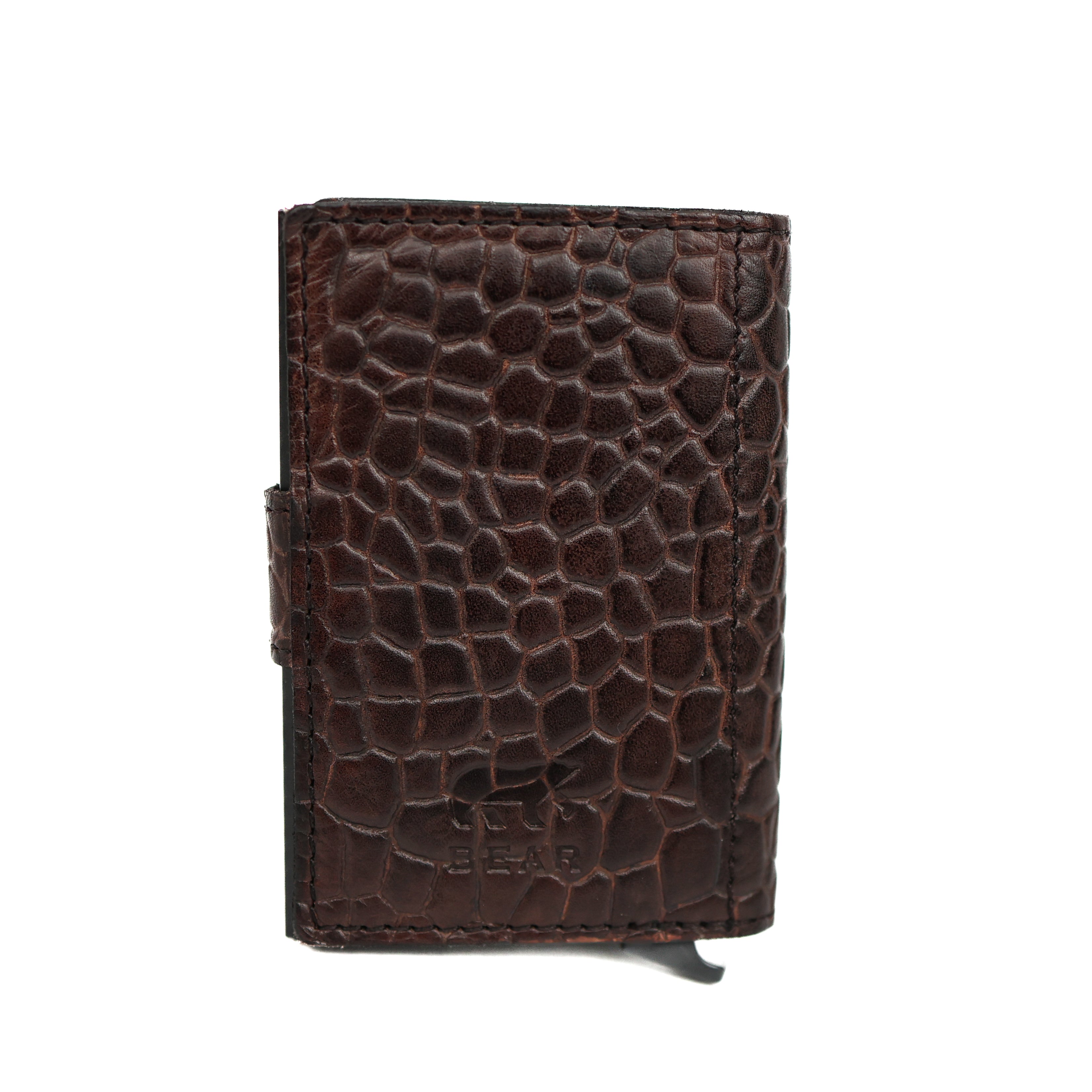 RFID Pasjeshouder 'Pip' donkerbruin croco Croco Bruin
