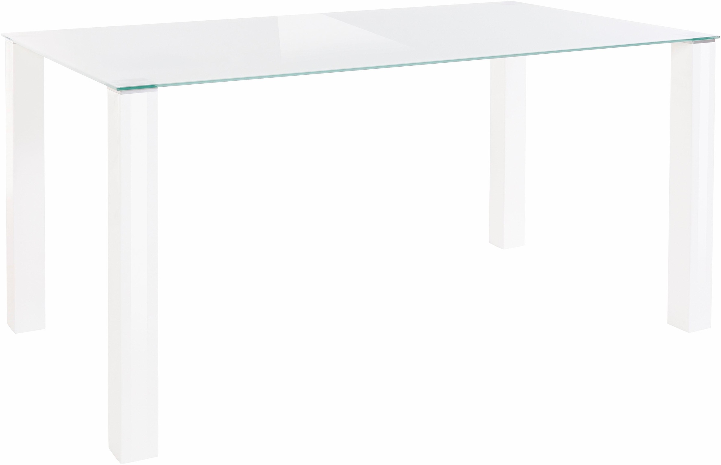 INOSIGN Essgruppe Set, 5 Stk. tlg. 160 cm breiter Glastisch, verschiedene Farbvarianten der Stuhlbezüge