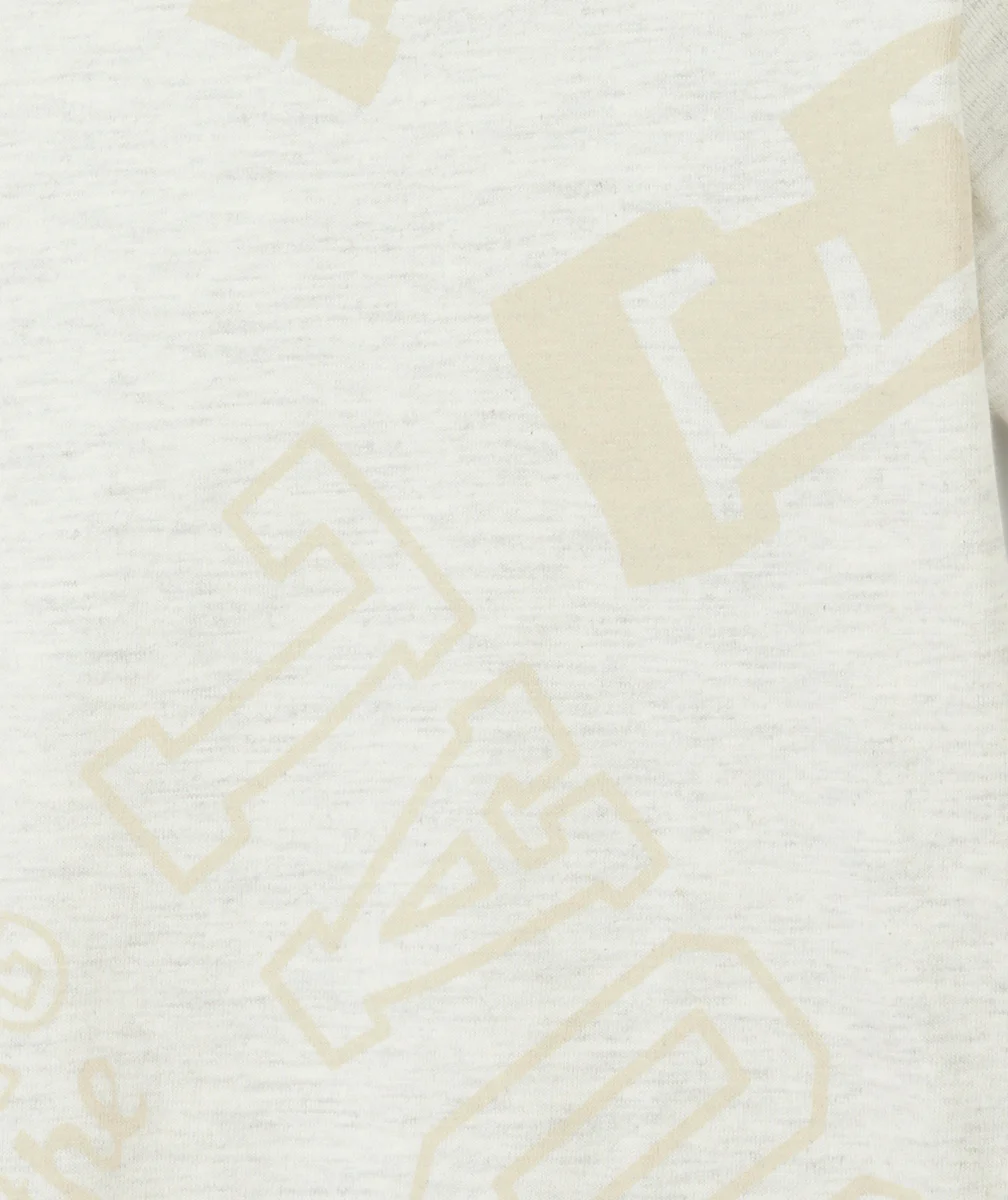 T-SHIRT GARÇON EN COTON BIO GRIS CHINÉ IMPRIMÉ MESSAGES