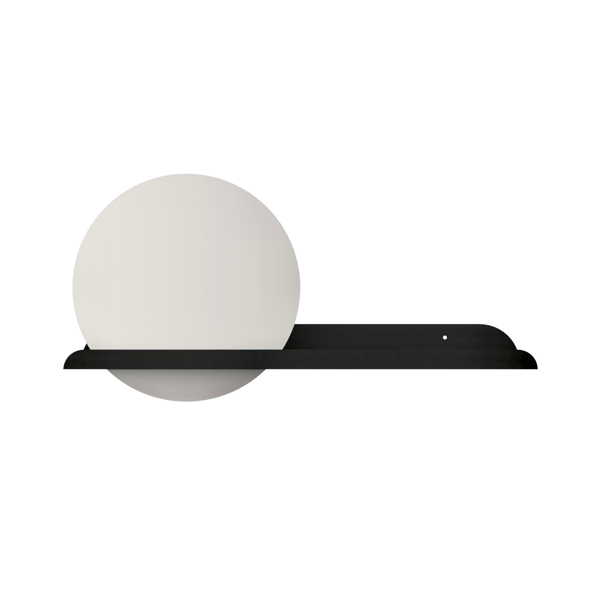 LIMA 60 | Smalle stalen wandplank met spiegel ø30cm #1