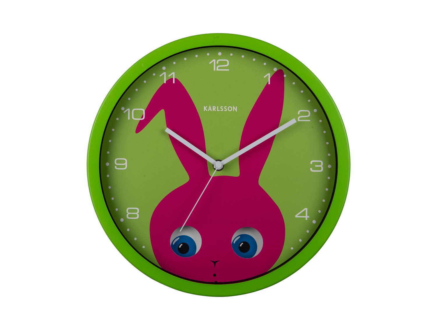 Wall clock Peekaboo Ladybug green
