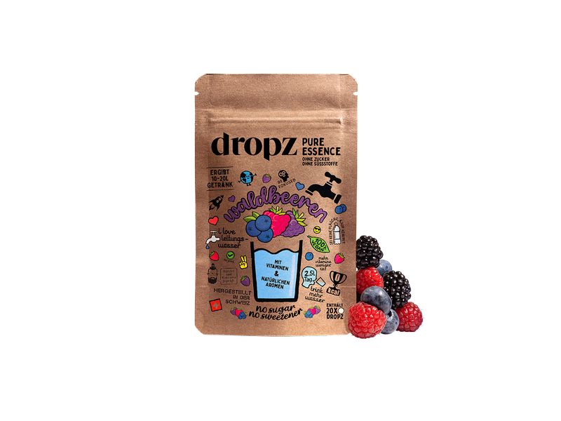 Dropz Pure Essence – Waldbeere 1 Beutel à 20 Stück Das spritzige Erfrischungsgetränk für unterwegs
