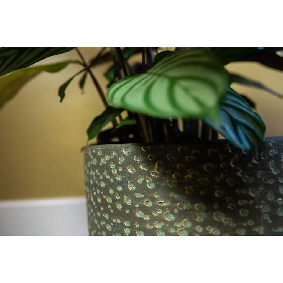 Ter Steege Plantenpot/bloempot Lava Stone - groen - D36 x H32 cm