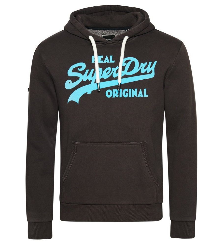 Moletom com capuz Superdry Vintage Neon Logo Cinza