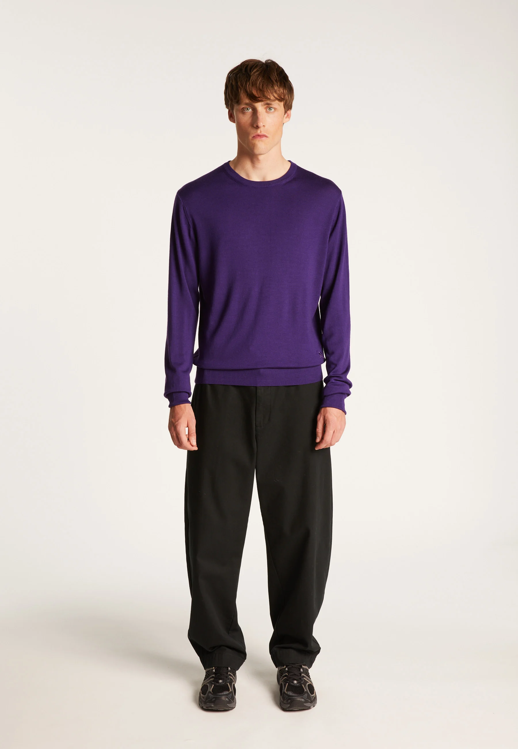 EDDIEAH24 - Pull col rond en laine mérinos | Violet