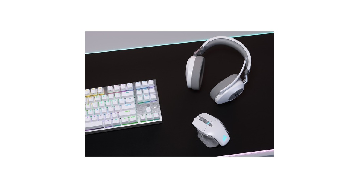 CorsairHS65 WIRELESS over-ear gaming headset  (Wit, Bluetooth 5.2, 2,4 GHz USB, Pc, PlayStation 5)