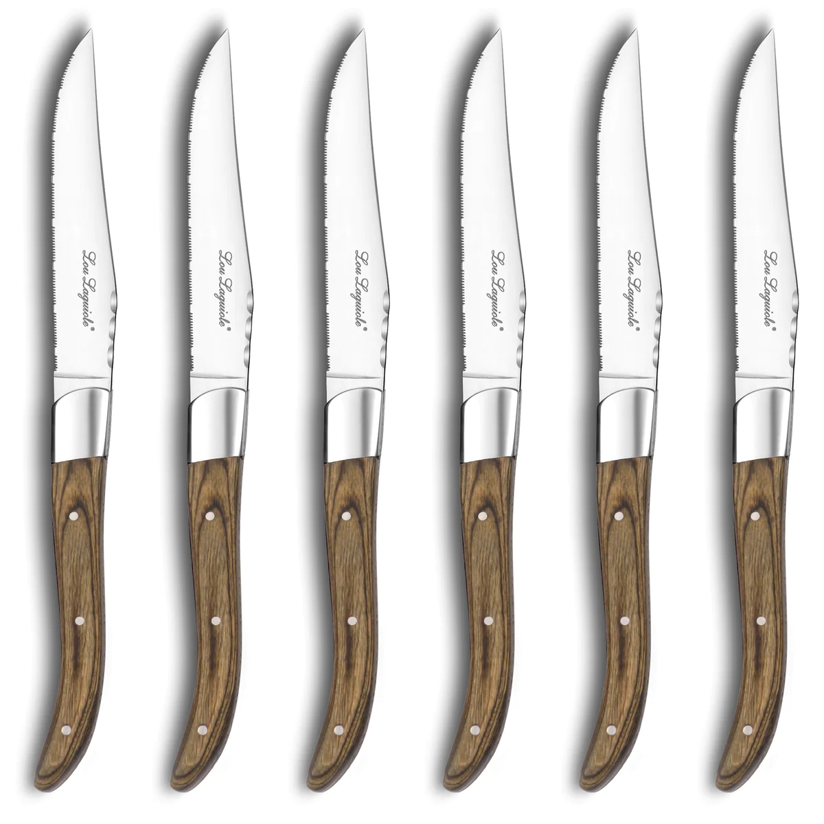 Louis - Coffret 6 couteaux steak Noyer Lou Laguiole