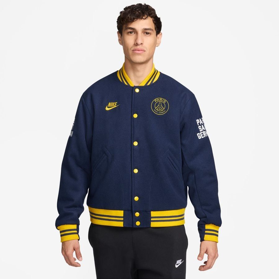 Paris Saint-Germain Veste Authentics Varsity GX Sport Essential - Bleu Marine/Jaune