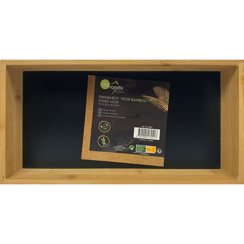 Rangement tiroir bambou 15x30cm