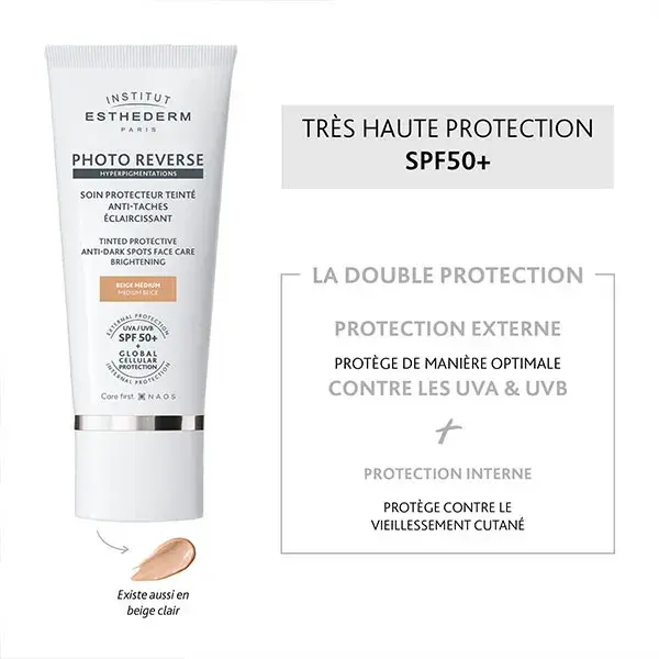 Esthederm Photo Reverse Brightening Protective Anti-Dark Spot Treatment, Medium Beige, 50ml