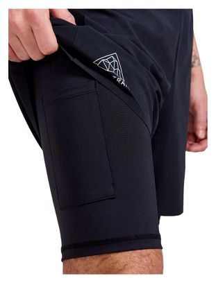 Short de Trail Running Craft Pro Trail 2en1 Noir