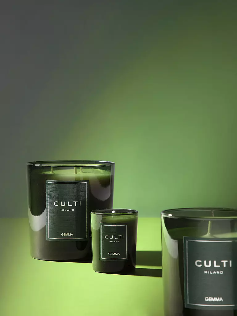 CULTI Weihnachtskerze 270g klein GEMMA Grün dunkelgrün