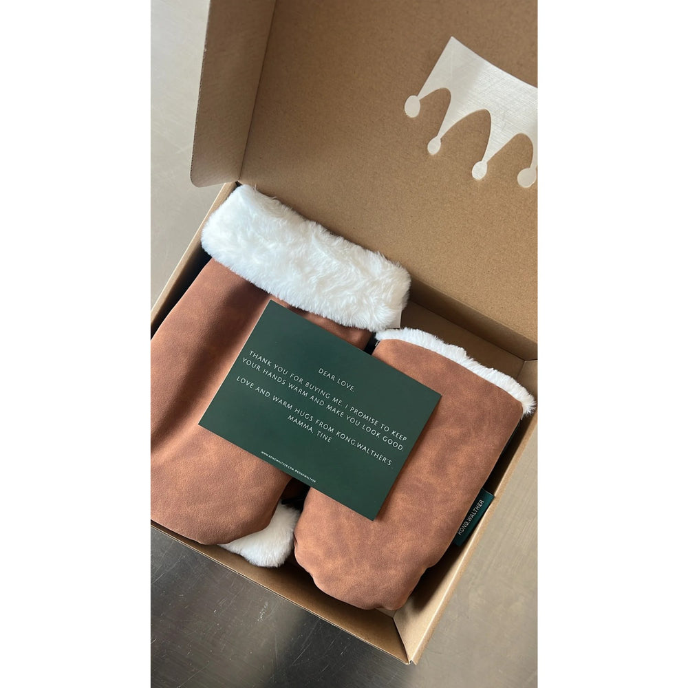 Køb KongWalther Familie Sæt Brown Faux Suede Østerbro Barnevognshandsker