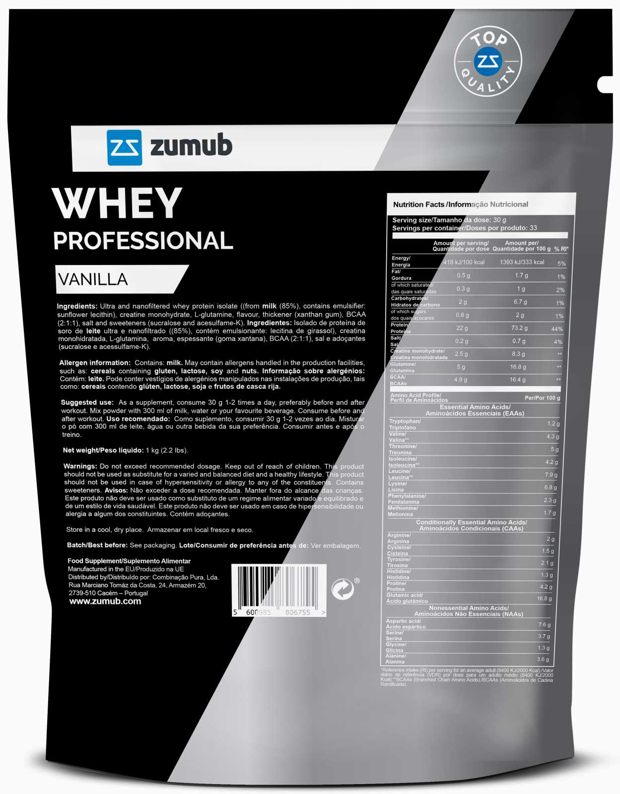 Zumub Professional Whey Protein 1kg