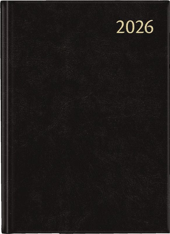 Aurora Maestro - Bureau Agenda - GROOT - 1 dag per pagina - 2025 - 29,5x24cm - 4 koloms - ZWART