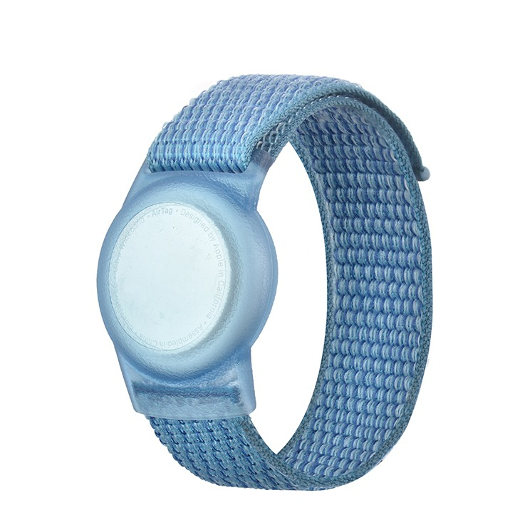 Apple AirTag Nylon Armband mit Klettverschluss (Gelenkumfang: 150-190mm) - Blau