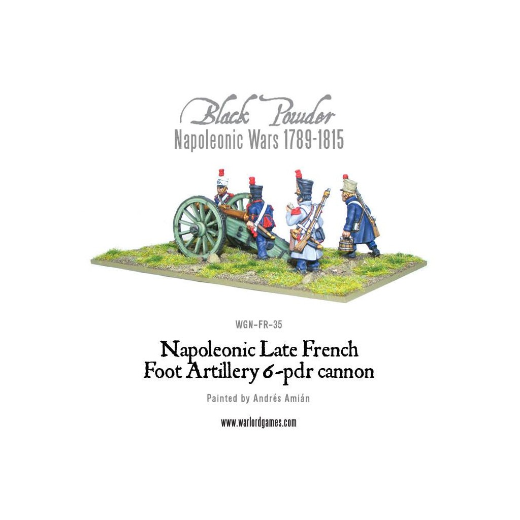 Napoleonic Late French Foot Artillery 6-pdr cannon