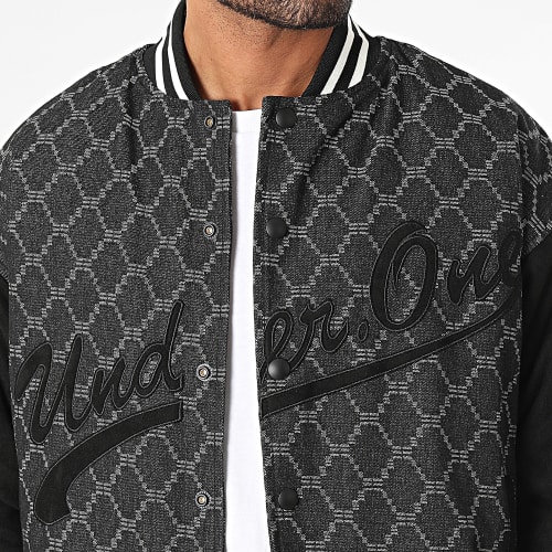 Veste Teddy Noir Gris