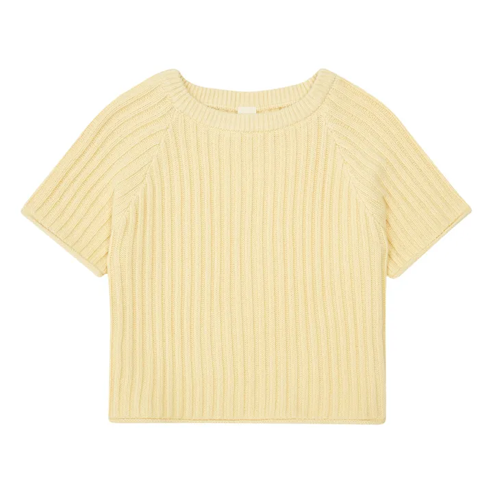 Illoura the Label T-Shirt Coton Bio Maille Côtelé | Jaune
